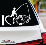 I love Fishing &ndash; Stickere Auto