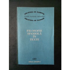 FILOSOFIE SPANIOLA IN TEXTE