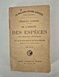 Carte Veche Charles Darwin: De l&#039;origine des especes, Vol. 2, Franceza, Bibliofilie (aprox. 320 pagini)