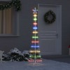 VidaXL Brad de Crăciun LED Multicolour 51 x 51 x 190 cm Metal 42018774