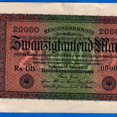 (1) BANCNOTA GERMANIA - 20.000 MARK 1923 (20 FEBRUARIE 1923), STARE BUNA