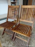 Scaune pliante, din lemn tratat, esență exotică, pentru casă sau grădină