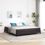 VidaXL Pat cu arcuri cu saltea Maro &icirc;nchis 180 x 200 cm țesătură 3398510