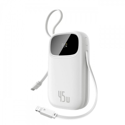 Baterie Externa Baseus EnerFill FC31, 20000mAh, 45W, QC + PD, 1 x Lightning - 1 x USB-A - 2 x USB-C, Alba E0028D01 foto