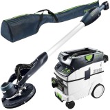 Festool PLANEX LHS-E 225/CTM36-Set - Slefuitor pentru pereti 400 W 215 mm tija telescopica geanta textila + Aspirator umed-uscat 2400 W 240 mbar 36 l