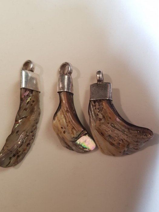 Lot vintage de 3 pandative argint cu abalone
