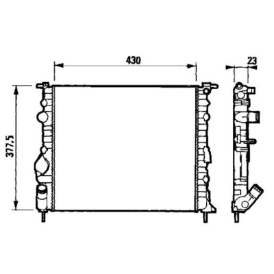 Radiator racire Renault Kangoo (Kc/Fc), 12.2001-06.2003 Motor 1, 2 43kw; Kangoo, 02.1999-06.2003 Motor 1, 5 Dci 59kw Diesel/Benzina, tip climatizare foto