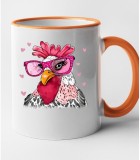 Cana maner portocaliu personalizata Nerd Chicken model 1, INOVATIX&reg;. 330ml, Oem