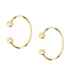 Cercei ear cuff, din argint 925 placati cu aur de 18K, 16mm foto