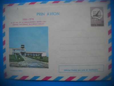 HOPCT PLIC RO 4445 AEROPORTUL SIBIU-1976-50 ANI AVION LINIA BUCURESTI-GALATI foto