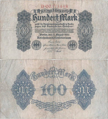1922 (4 August), 100 Mark (P-75) - Germania foto