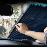 Parasolar auto tip acordeon, retractabil, 70x150 cm &acirc; protec&Egrave;ie solar&Auml; eficient&Auml; &Egrave;i montare cu ventuze