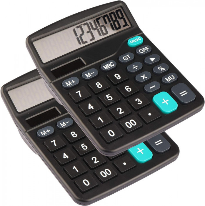Calculator 2CS HIHUHEN Calculator de birou cu 12 cifre Calculator solar de birou