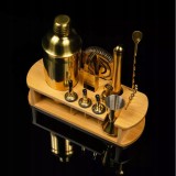 Set cocktail shaker pentru barmani ,16 piese , auriu, Klausberg