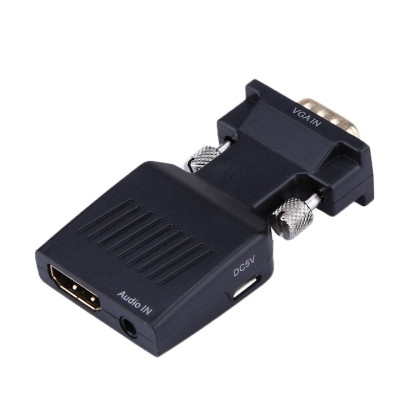 Adaptor-Convertor VGA-HDMI , Intrare Audio , Rezolutie maxima 1080p , Negru foto