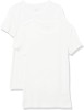 Set 2 Tricouri Dama Amazon Essentials Albe, Maneca Scurta, Bumbac Modal Elastic, Slim Fit, Marimea L