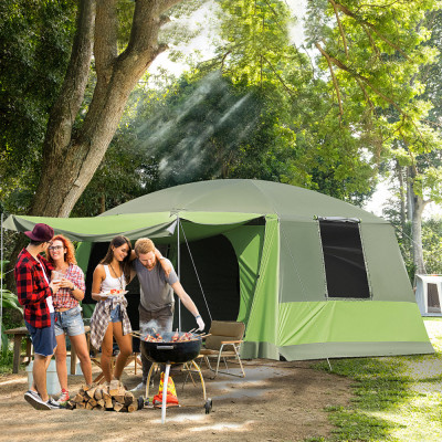 Outsunny Cort pentru Camping cu Veranda 8 Persoane 410 &amp;times; 310 &amp;times; 225cm foto