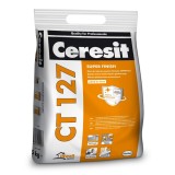 Glet pentru finisaje fine, pe baza de ciment, Ceresit CT 127, interior, 5 kg