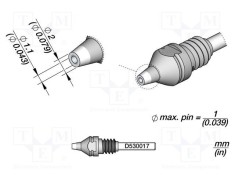 V&acirc;rf 2x1,1mm pentru ciocane de dezlipit JBC TOOLS