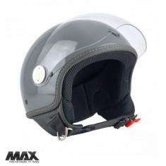 Casca open face pentru scuter - motocicleta (demi-jet) Max Helmets model DJ06 LS 7.9 (FLS) culoare: gri lucios (GFLN) &ndash; 100% MADE IN ITALY S (55/56cm)