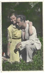 P1876N Fotografie colorizată din perioada regalității, studio Bilinski, București