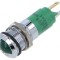 Lampă LED convexă verde 12VDC &Oslash;14mm metal/plastic