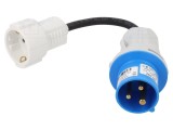 Adaptor 16A 230VAC IEC 60309 Uni-Schuko - Conexiune tată/mamă