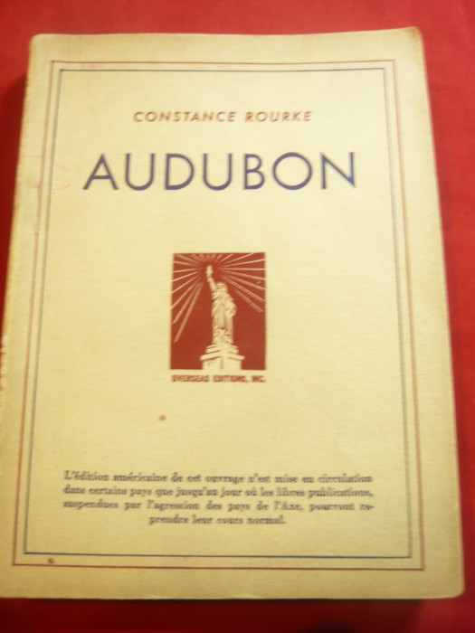 Constance Rourke- Audubon -Ed.Overseas Ed.New York ,lb.franceza 1936