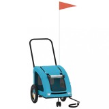 Cumpara ieftin Remorca de bicicleta animale companie, albastru, oxford/fier