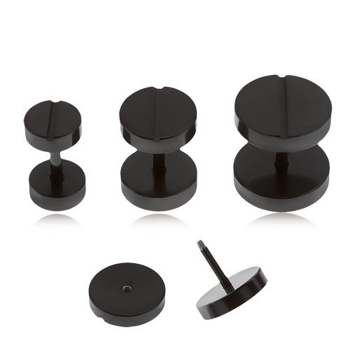 Plug fals negru de ureche, suprafață cu finisaj PVD - Dimensiune bilă: 8 mm