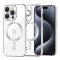 Husa premium iPhone 15 Pro Techsuit Luxury Crystal MagSafe, argintiu