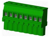 Conector regletă de conexiuni deconectabilă mufă mamă AMPHENOL ANYTEK TS 15A 8 pini verde