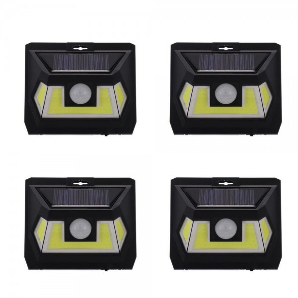 Set 4 x Lampi LED COB solara LF 1622 cu senzor de miscare