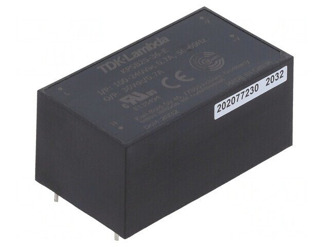 Convertor AC/DC 25W 36V 0.7A 87% THT
