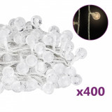vidalXL Ghirlanda luminoasa, 400 LED-uri, alb cald, 8 functii, 40 m