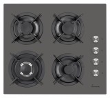 RESIGILAT &ndash; PLITA INCORPORABILA FRAM FBH-V4IWF-GVG, Gaz, 4 Arzatoare, Latime 60cm, WOK, Gratar fonta, Aprindere electrica, Sticla gri