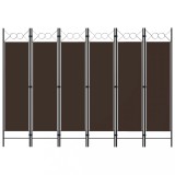 VidaXL Paravan de cameră cu 6 panouri, maro, 240 x 180 cm