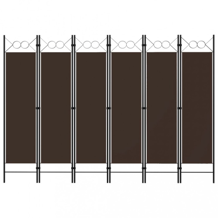 vidaXL Paravan de cameră cu 6 panouri, maro, 240 x 180 cm