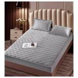 Cumpara ieftin Husa de Saltea Tip Topper cu Elastic + 2 Fete de Perna, Gri Deschis 140x200 - JOJ554