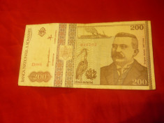 Bancnota 200 lei 1992 Romania , cal. medie-buna foto