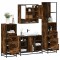 vidaXL Set de mobilier de baie 4 piese Lemn prelucrat de stejar afumat 3301302