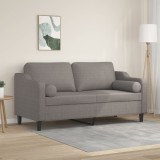 VidaXL Canapea cu 2 locuri cu pernuțe, gri taupe, 140 cm, textil