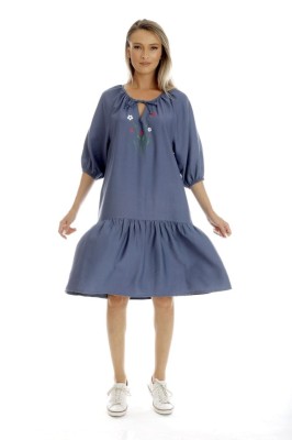 Rochie Dama, Eranthe, Boho Style V350, cu Pictura Realizata Manual - M foto