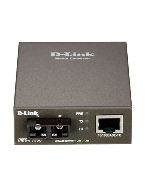 MEDIA CONVERTOR D-LINK, RJ45 10/100Base-TX la 100Base-FX SC Single-Mode Media Converter (15 km) &quot;DMC-F15SC&quot;( include timbru verde 0.5 Lei )