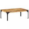Masuta cafea Gossi, 100x55x35 cm, lemn masiv mango, blat lemn, picioare metal, stil retro