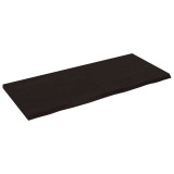 Cumpara ieftin Blat de baie, maro inchis, 140x60x(2-4) cm, lemn masiv tratat