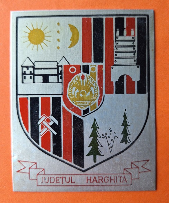 Judetul HARGHITA, placheta - medalie RSR, anii 1970