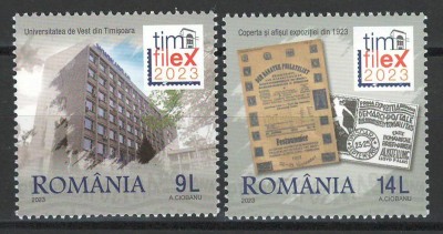 Romania 2023 Mi 8249/50 MNH - Expozitia Nat de Timbre TimFilEx 2023, Timisoara foto