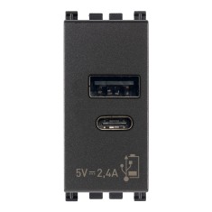 Priza USB tip A+C 5V 2,4A 1M Vimar Arke gri antracit 19292.AC