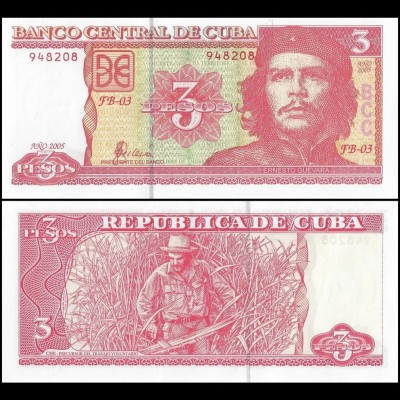 Cuba 2005 - 3 pesos, Che Guevara, UNC foto